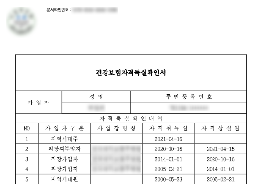 건강보험자격득실확인서 무인발급기