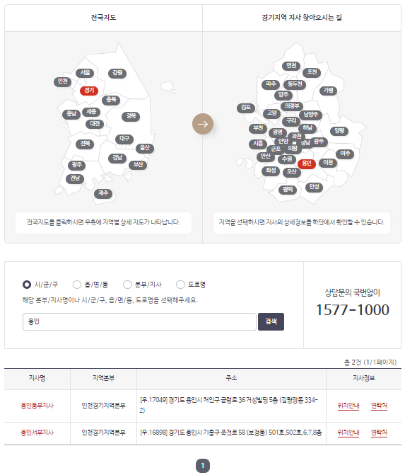 건강보험공단 관할지사